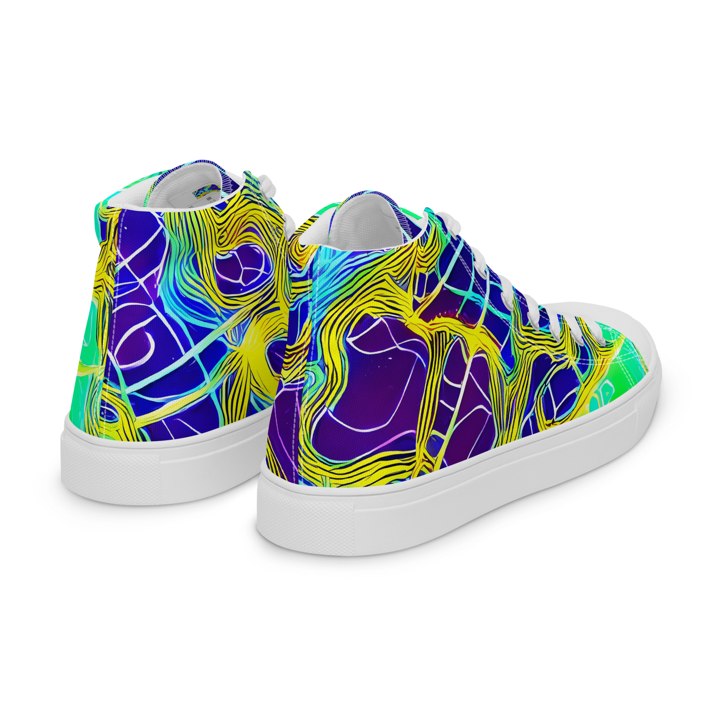 Men's High Top Canvas Shoes - Neon Jungle Rhapsody
