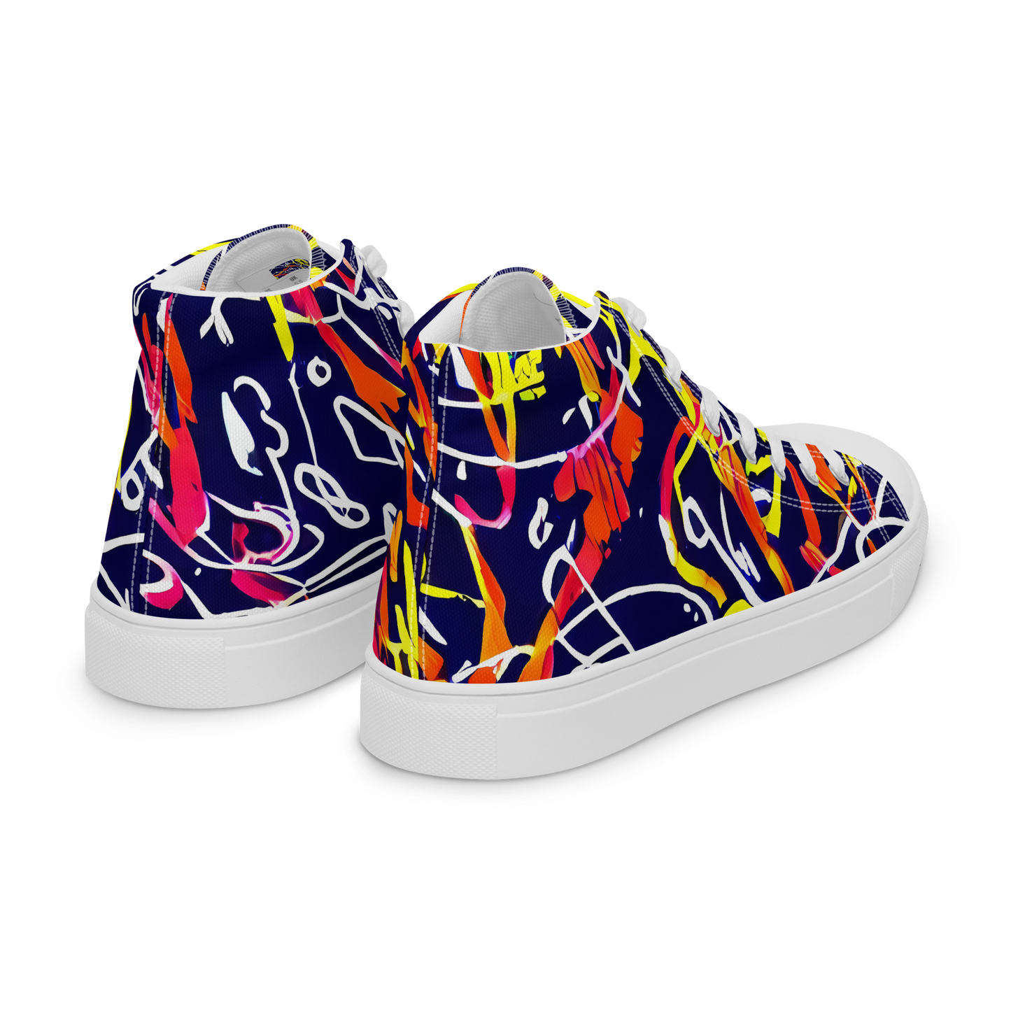 Men's High Top Canvas Shoes - Neon Currents