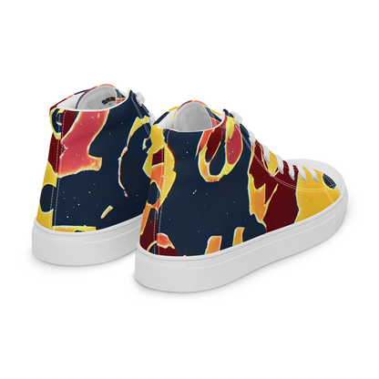 Men's High Top Canvas Shoes - Sunset Silhouette