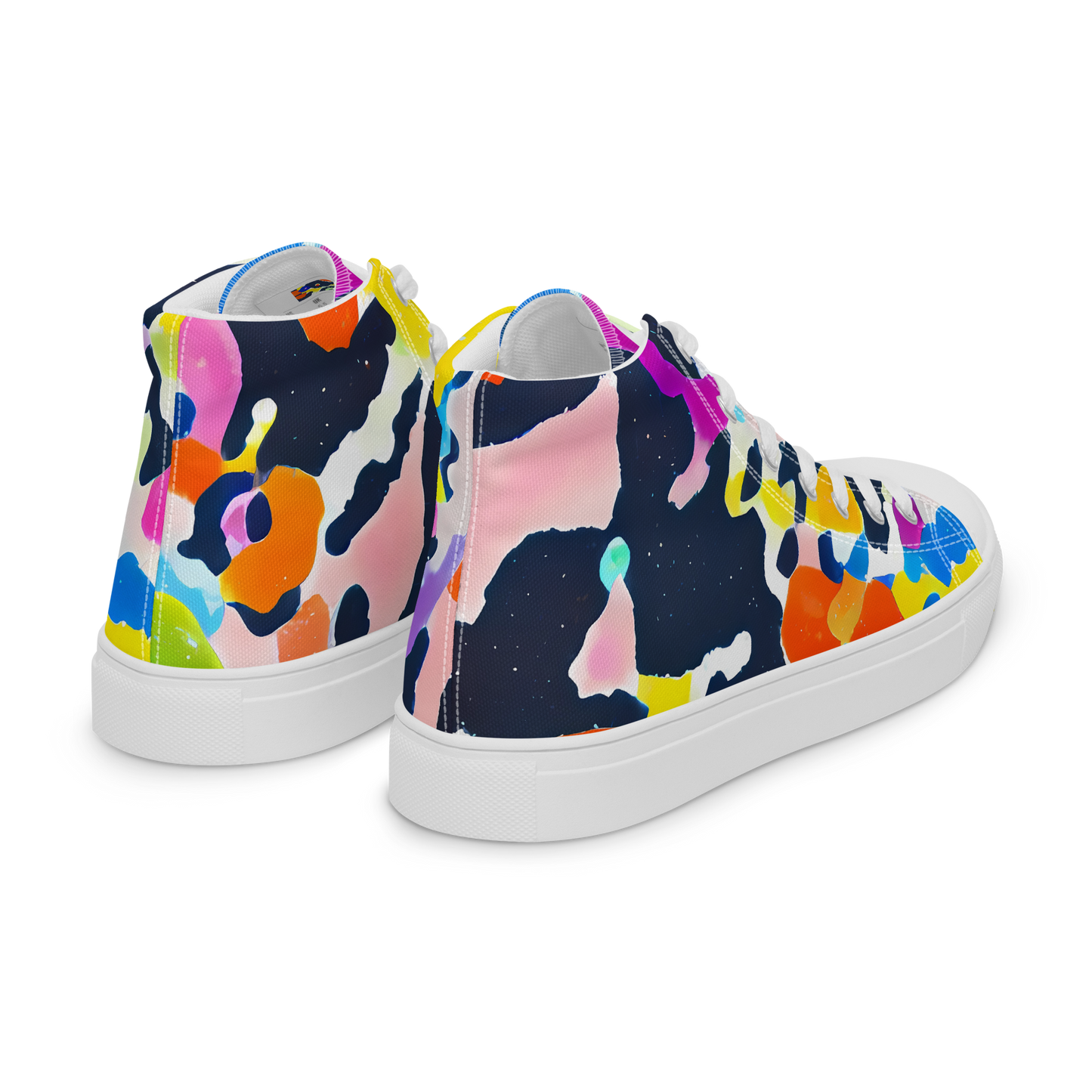 Men's High Top Canvas Shoes - Kaleido Burst