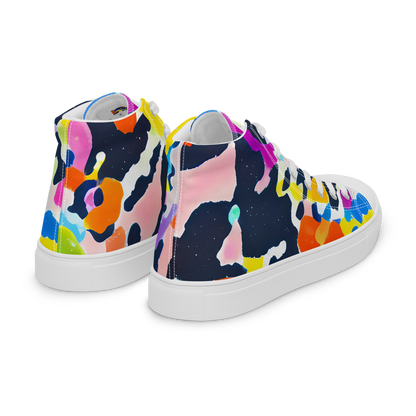 Men's High Top Canvas Shoes - Kaleido Burst