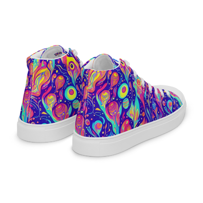 Men's High Top Canvas Shoes - Mystic Petal Dance