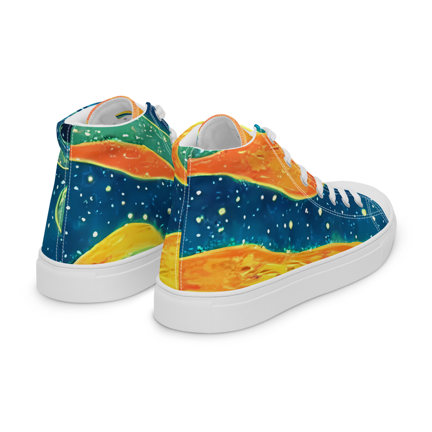 Men's High Top Canvas Shoes - Celestial Harmony