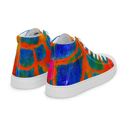 Men's High Top Canvas Shoes - Vibrant Mosaic