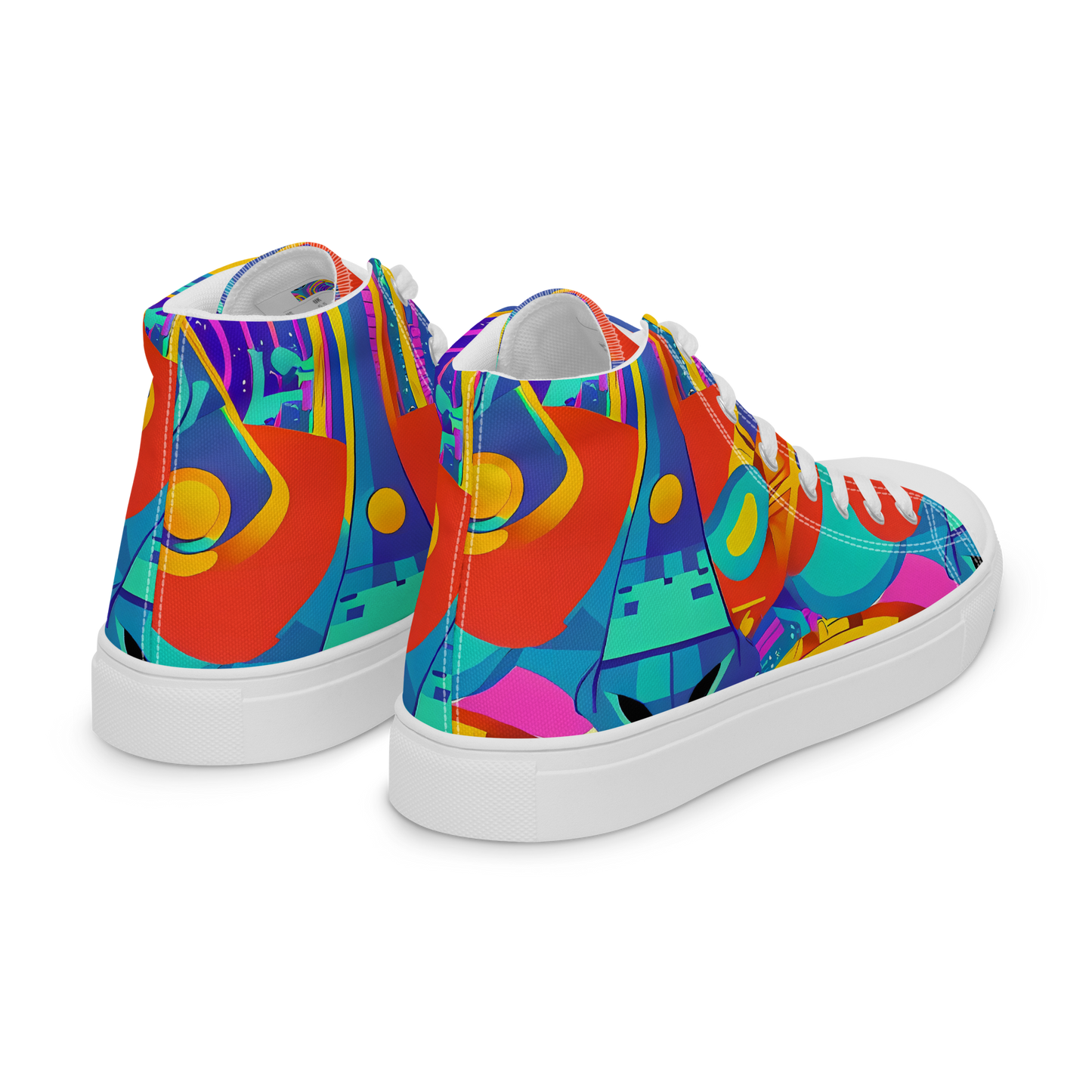 Men's High Top Canvas Shoes - Blast of Color