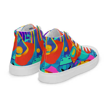 Men's High Top Canvas Shoes - Blast of Color