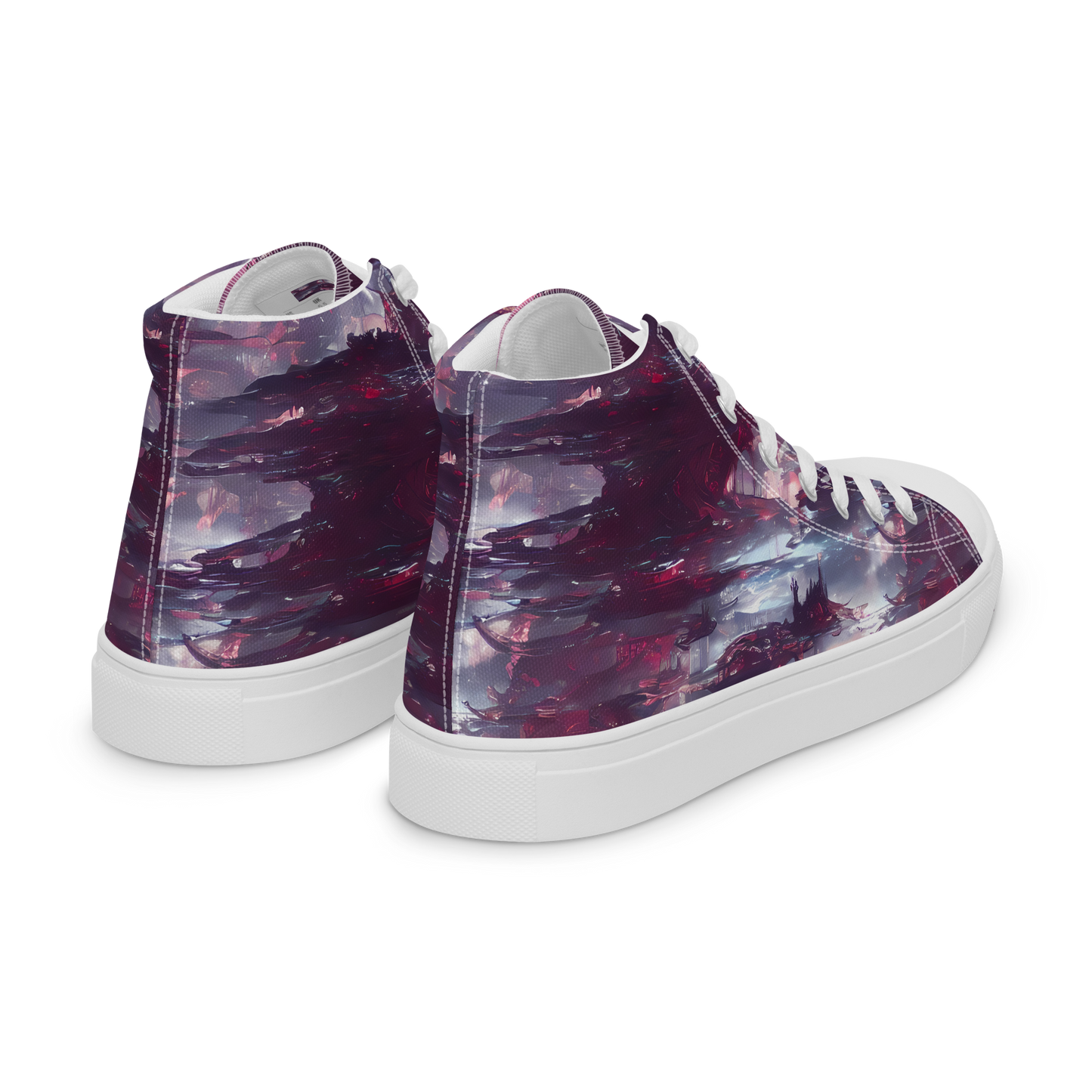 Men's High Top Canvas Shoes - Twilight Fortresses