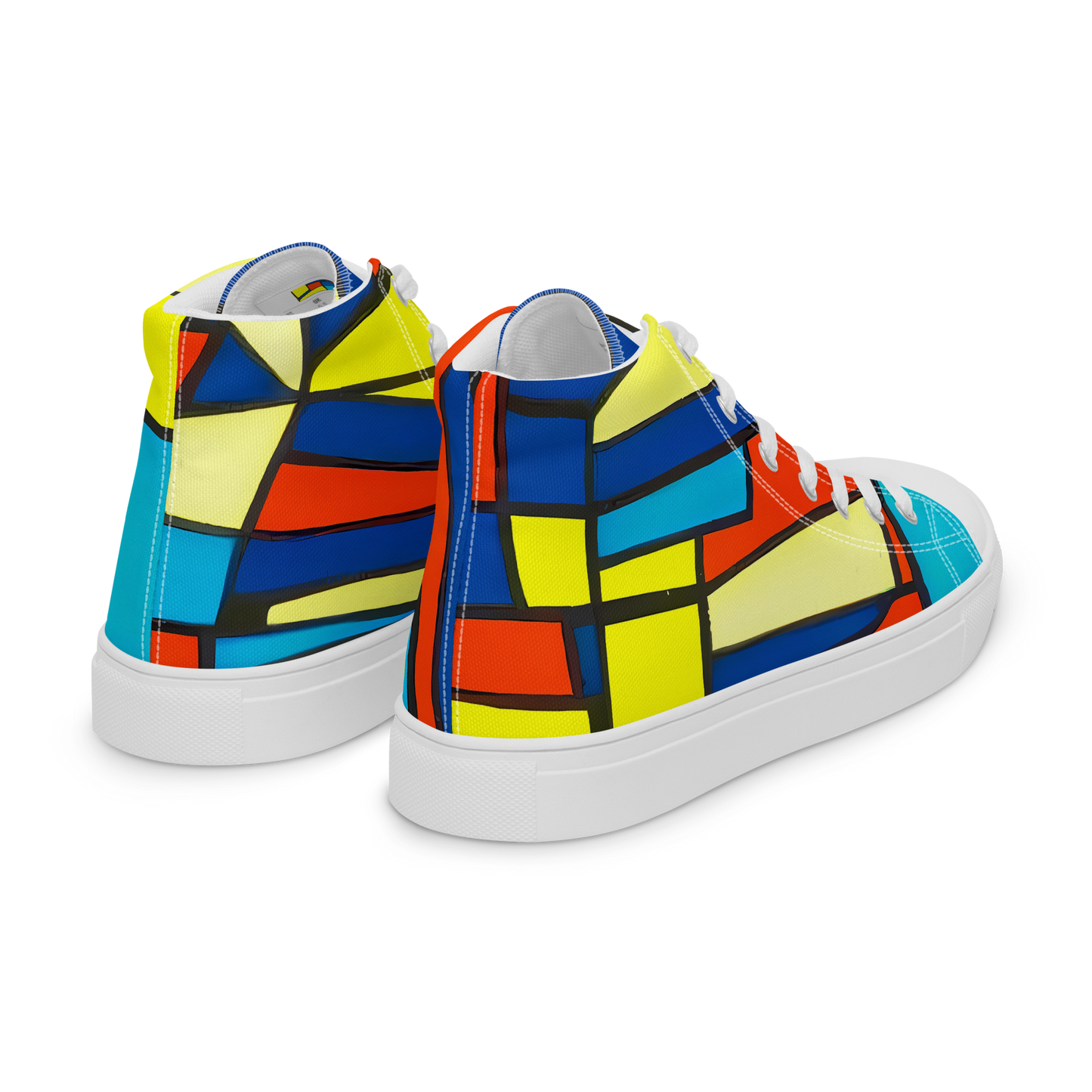 Women's High Top Canvas Shoes - Neon Fractals