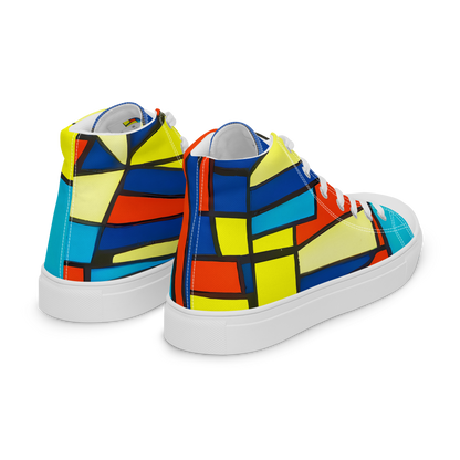 Women's High Top Canvas Shoes - Neon Fractals