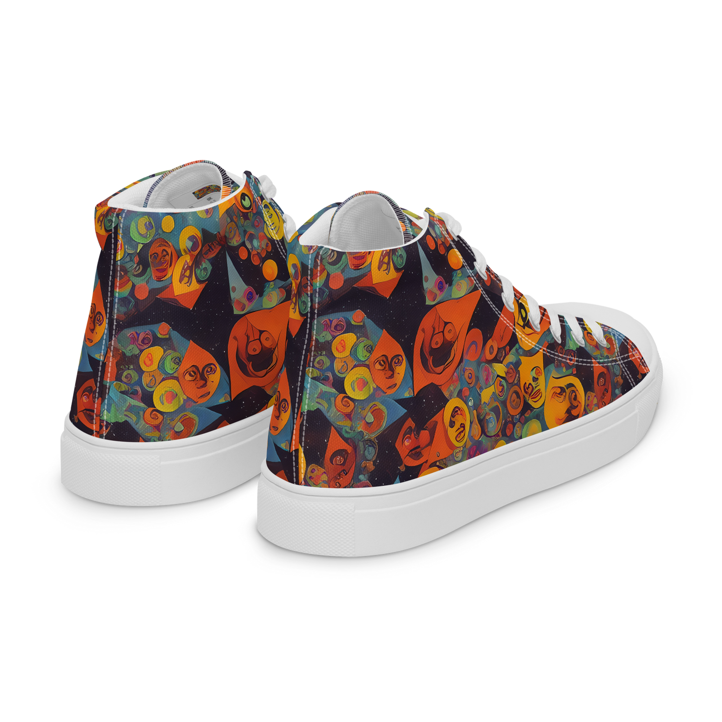 Women's High Top Canvas Shoes - Galactic Faces