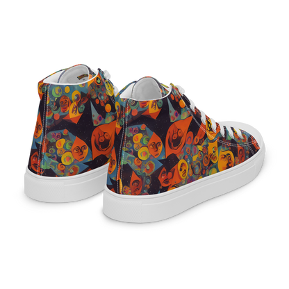 Women's High Top Canvas Shoes - Galactic Faces