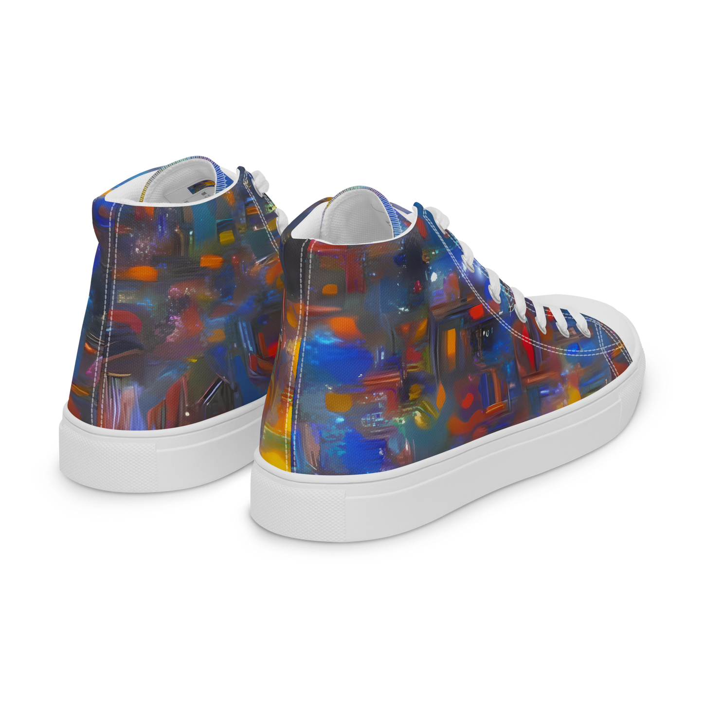 Men's High Top Canvas Shoes - Abstract Conflux