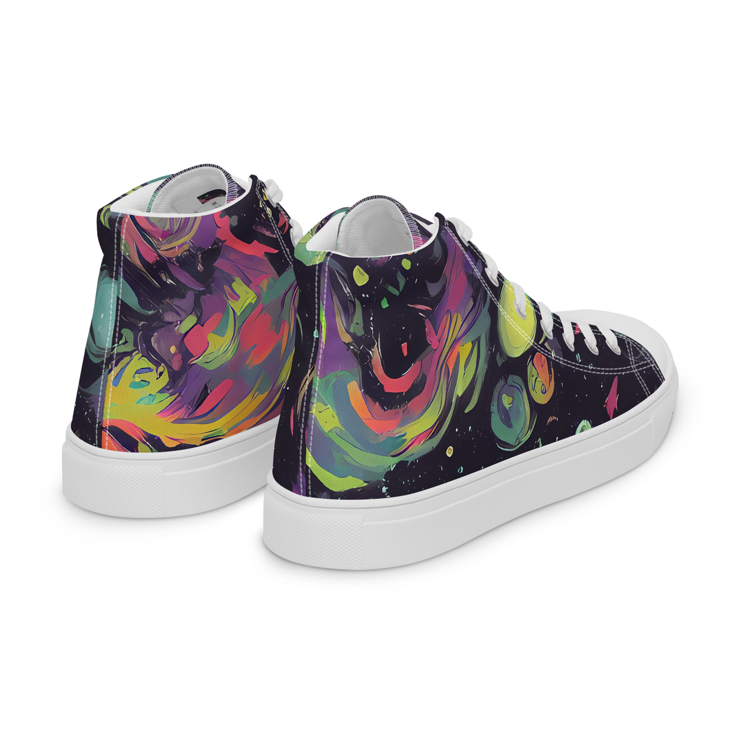 Women's High Top Canvas Shoes - Psychedelic Drift