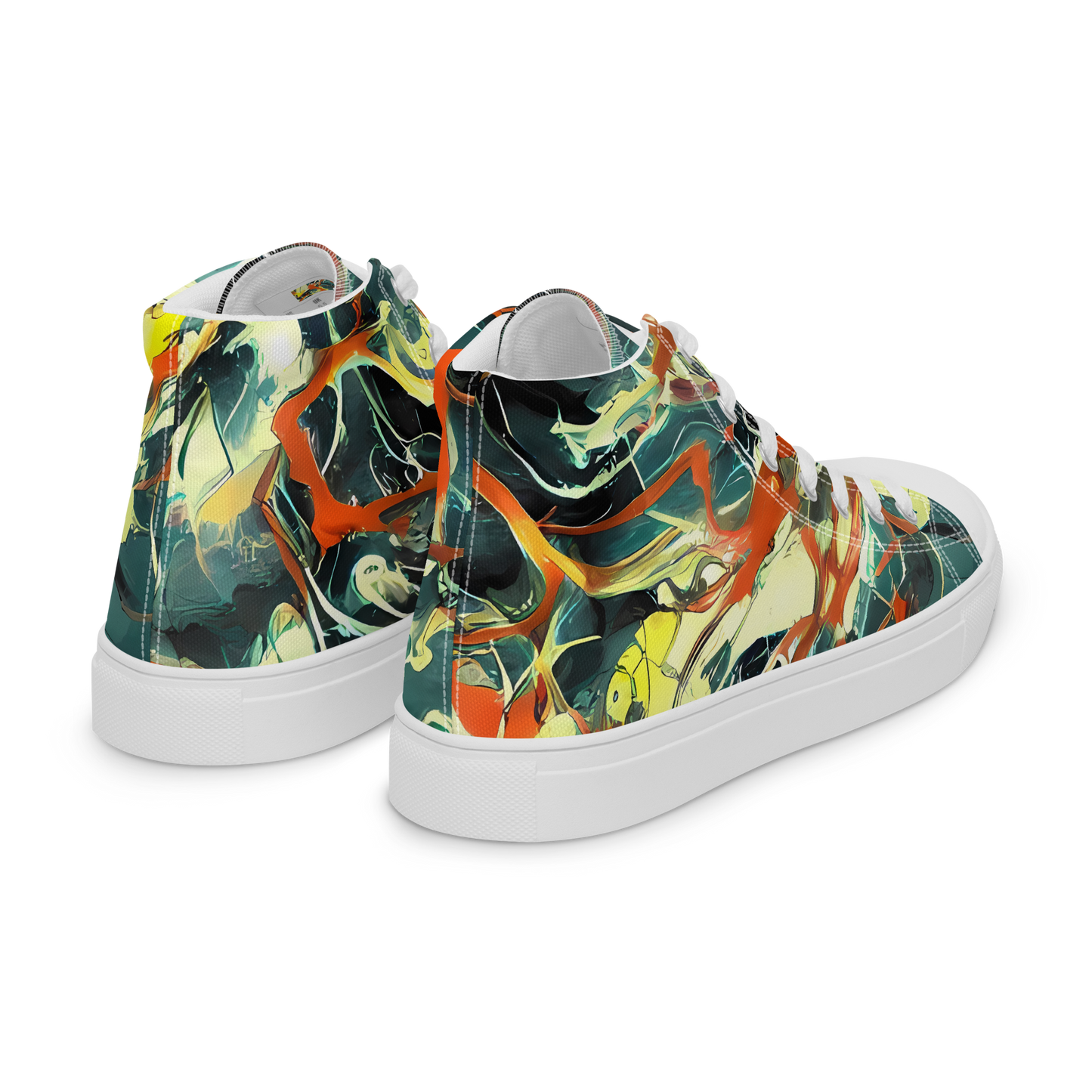 Men's High Top Canvas Shoes - Fluid Firestorm