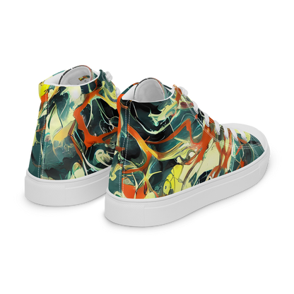 Men's High Top Canvas Shoes - Fluid Firestorm