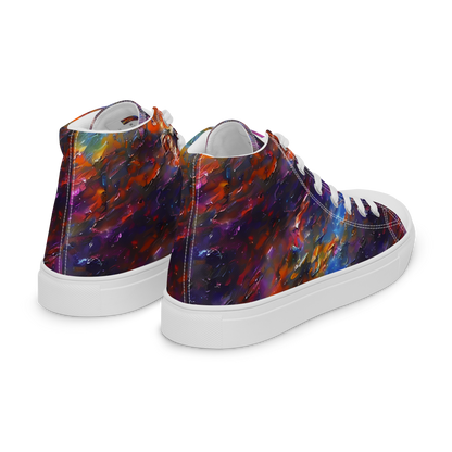 Men's High Top Canvas Shoes - Auroral Ripples