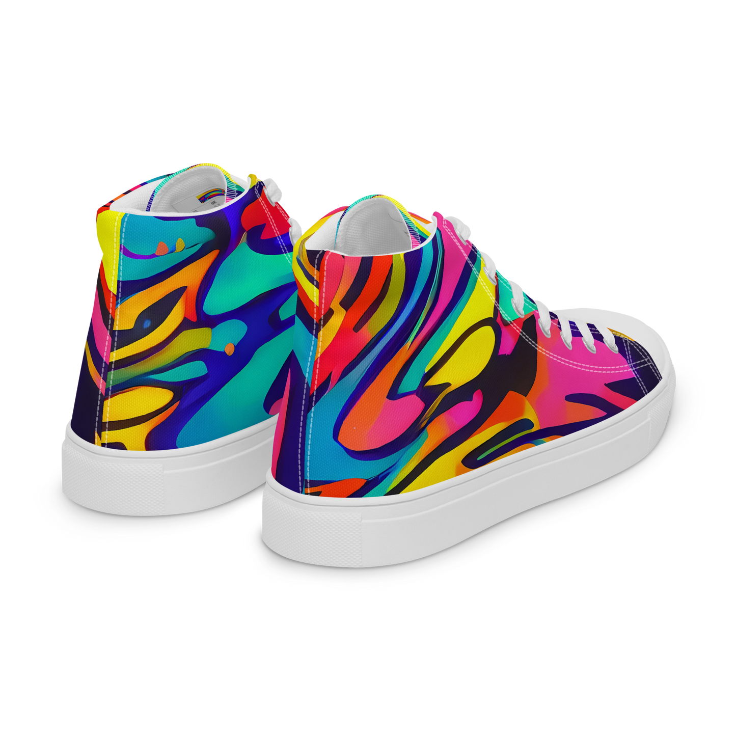 Men's High Top Canvas Shoes - Electric Ecstasy