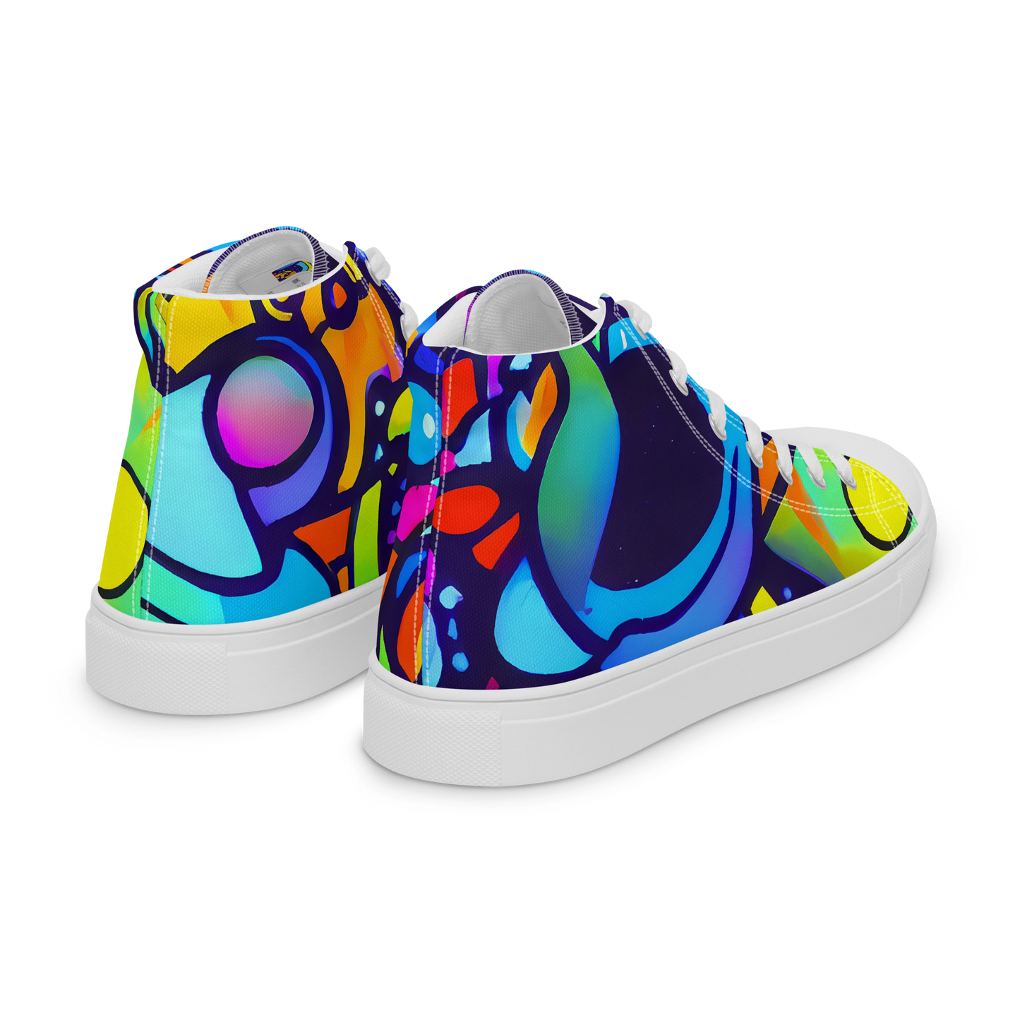 Men's High Top Canvas Shoes - Neon Graffscape