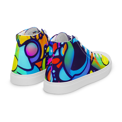 Men's High Top Canvas Shoes - Neon Graffscape