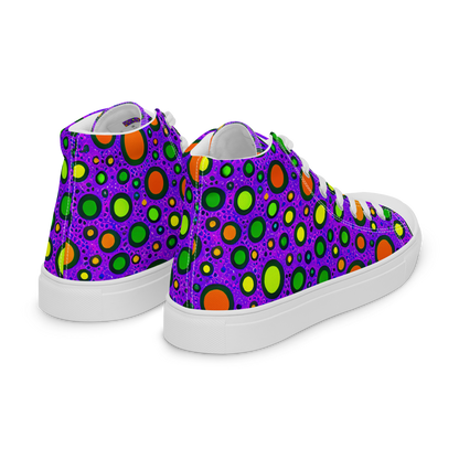 Men's High Top Canvas Shoes - Luminous Bubbles