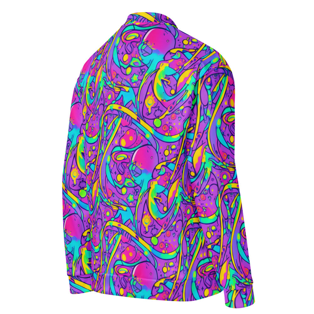 Bomber Jacket - Neon Galaxy Whirl