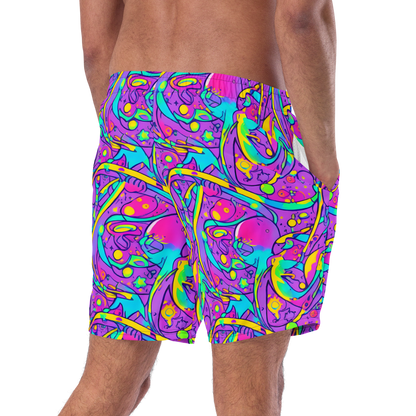 Swim Trunks - Neon Galaxy Whirl