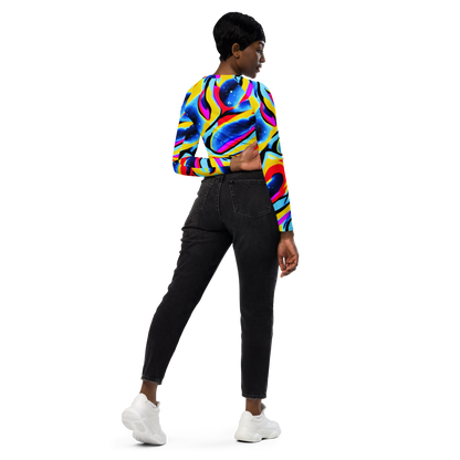 Long Sleeve Crop Top - Electric Dreamscape