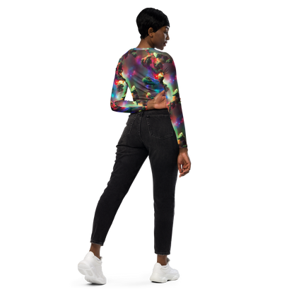 Long Sleeve Crop Top - Nebula Dreams