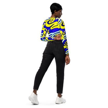 Long Sleeve Crop Top - Electric Horizon