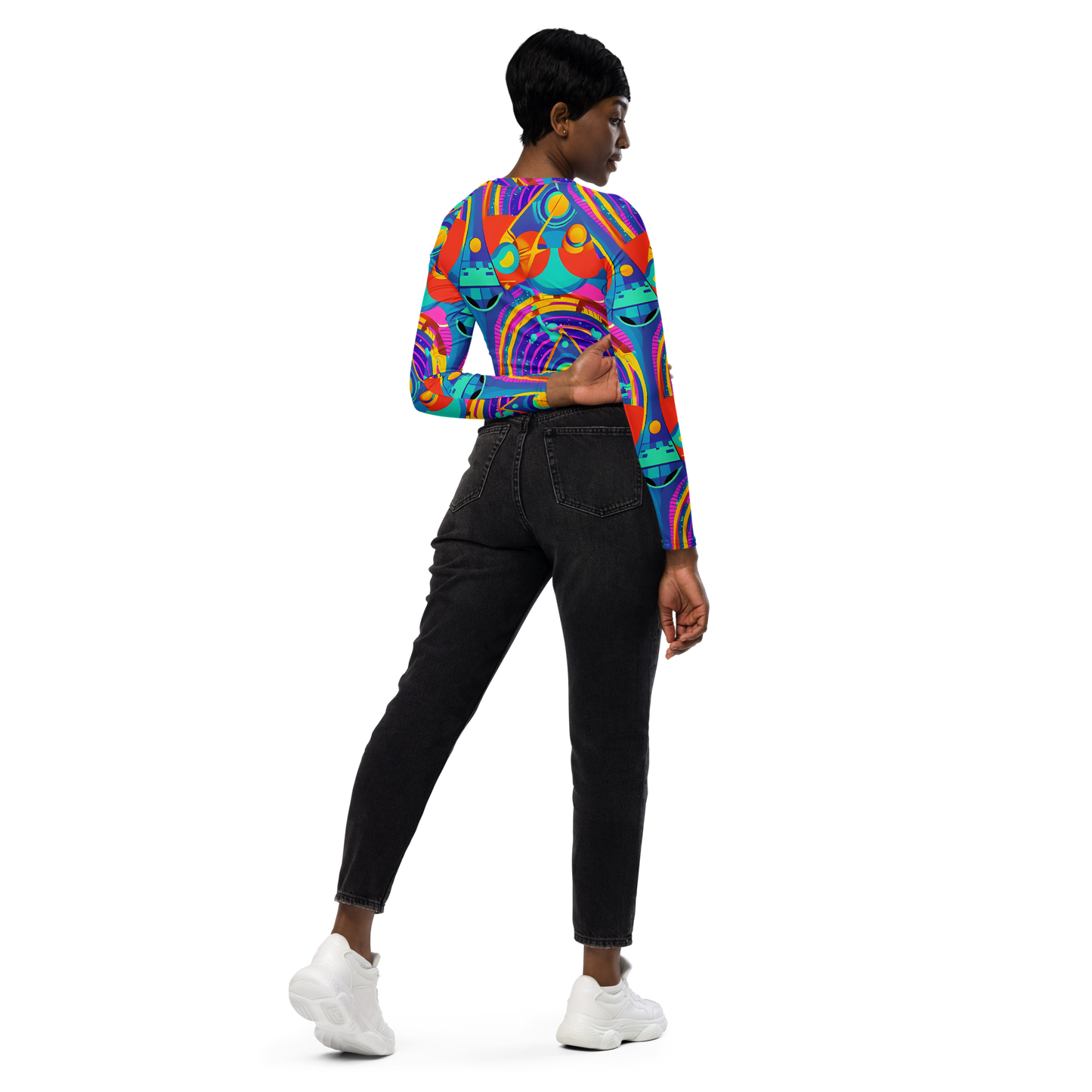 Long Sleeve Crop Top - Blast of Color