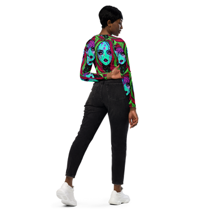 Long Sleeve Crop Top - Luminous Nightfall