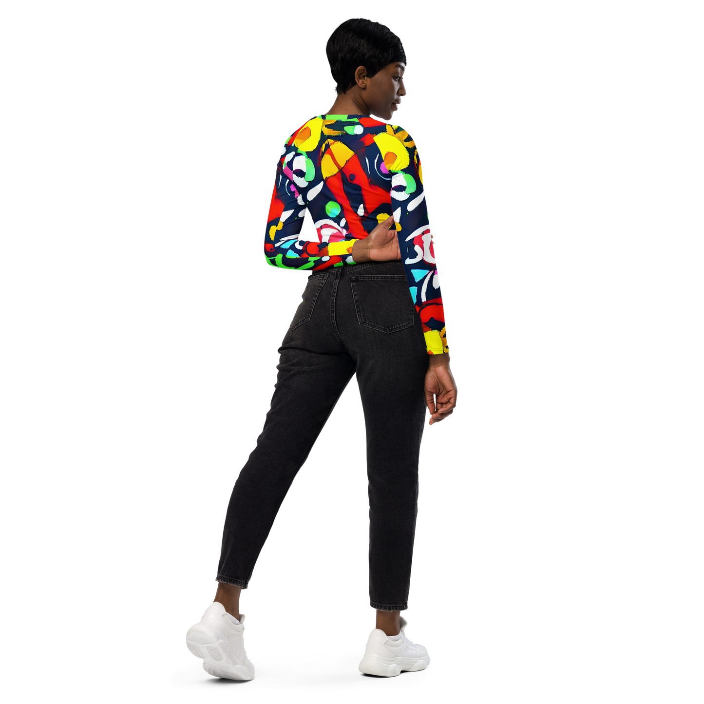 Long Sleeve Crop Top - Chagall's Dream