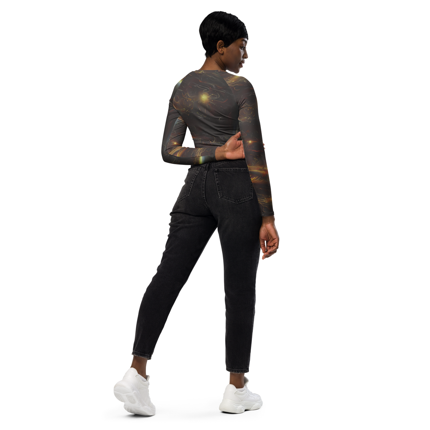 Long Sleeve Crop Top - Quantum Illusions