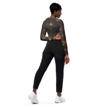 Long Sleeve Crop Top - Quantum Illusions