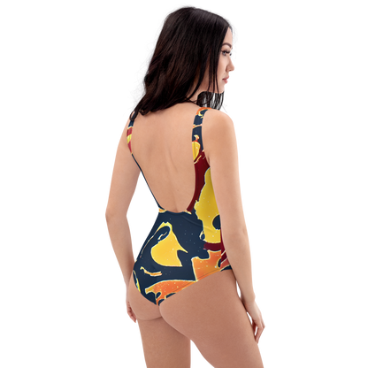 One-Piece Swimsuit - Sunset Silhouette