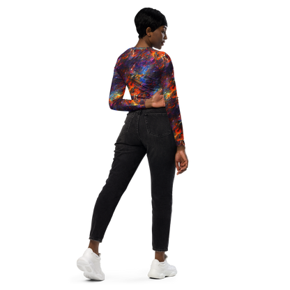 Long Sleeve Crop Top - Auroral Ripples