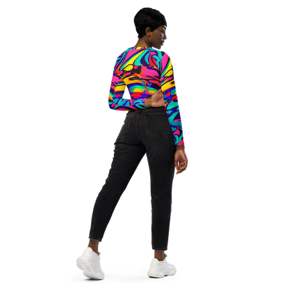 Long Sleeve Crop Top - Electric Ecstasy