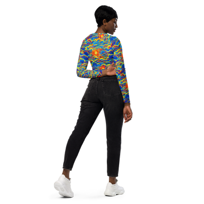 Long Sleeve Crop Top - Chroma Ripple