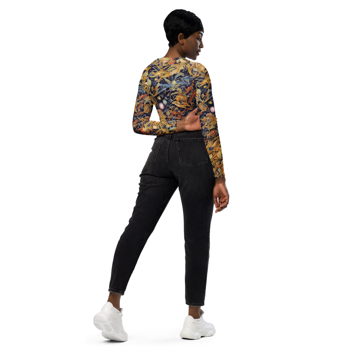 Long Sleeve Crop Top - Quantum Symmetry