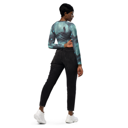 Long Sleeve Crop Top - Liquid Serenity