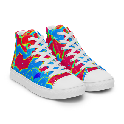 Men's High Top Canvas Shoes - Electric Bloom