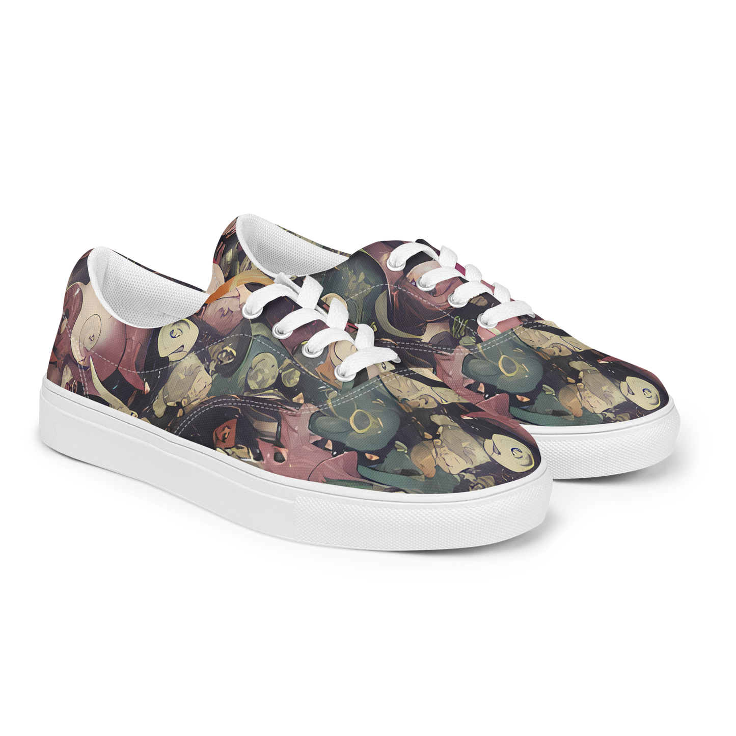 Women's Lace-Up Canvas Shoes - Visions of the Unseen