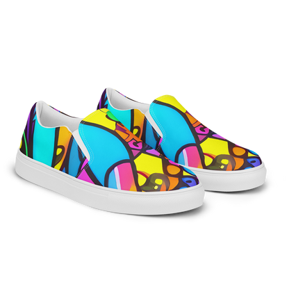 Women's Slip-On Canvas Shoes - Kaleidoscopic Flow