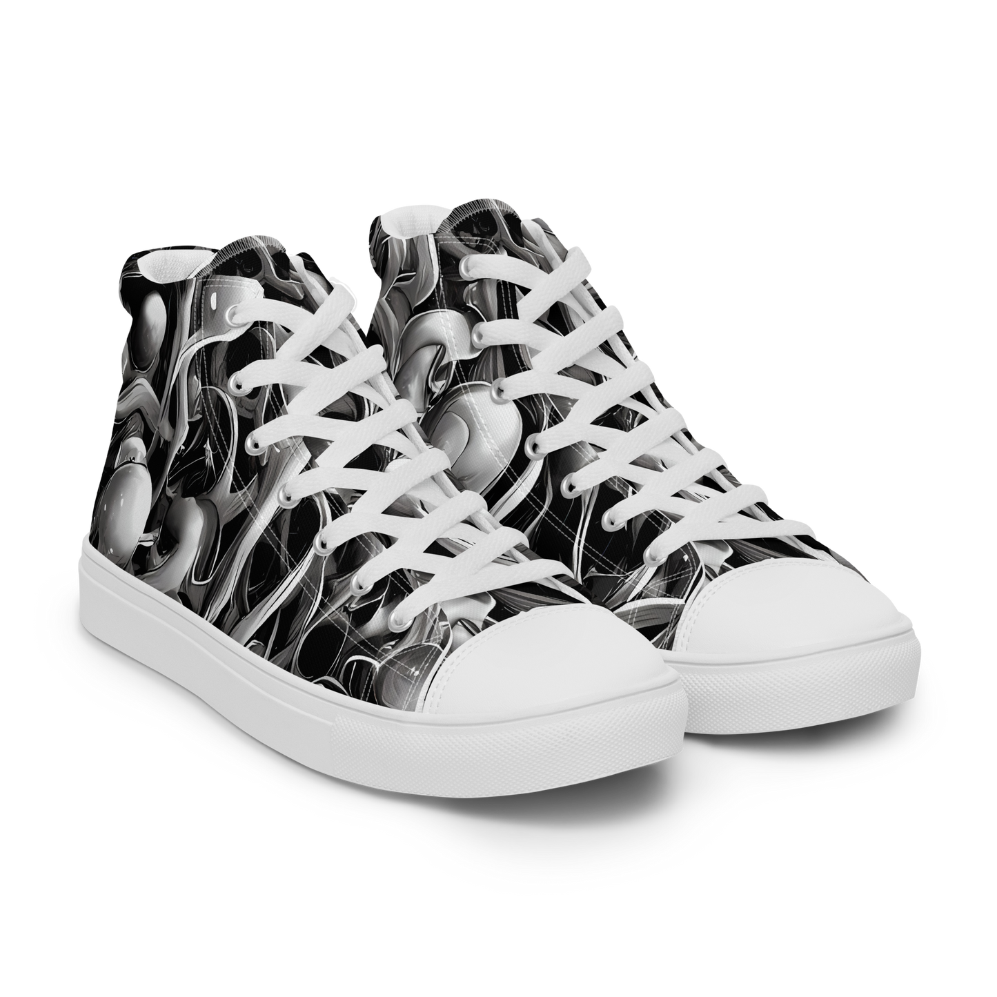 Men's High Top Canvas Shoes - Fluid Monochrome