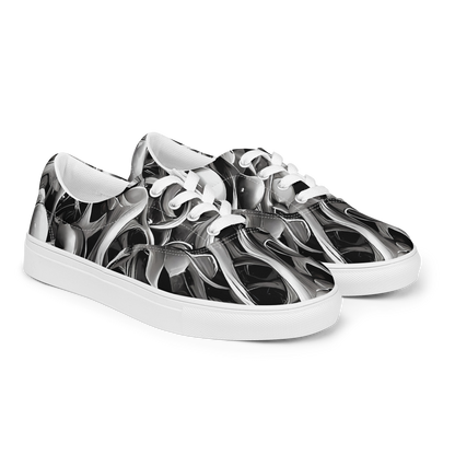 Women's Lace-Up Canvas Shoes - Fluid Monochrome