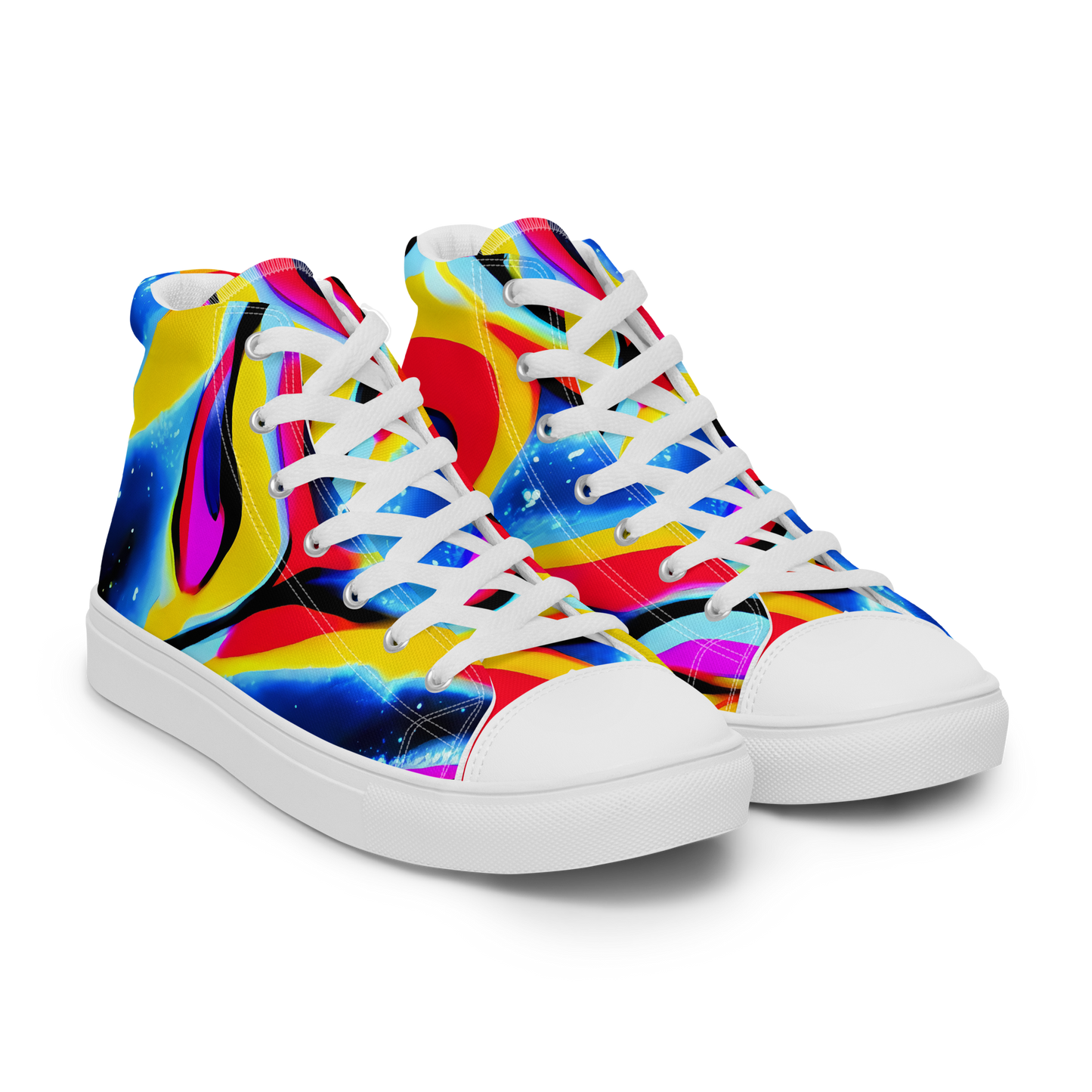 Men's High Top Canvas Shoes - Electric Dreamscape