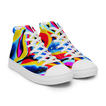 Men's High Top Canvas Shoes - Electric Dreamscape