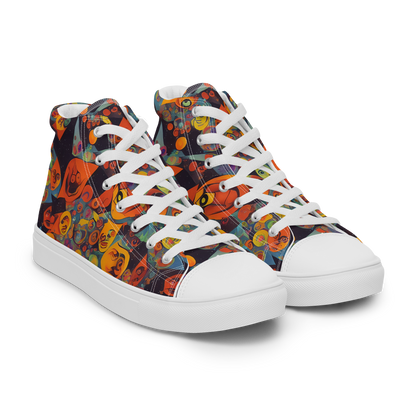 Women's High Top Canvas Shoes - Galactic Faces