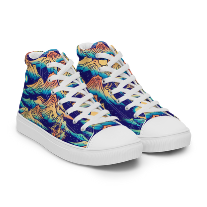 Men's High Top Canvas Shoes - Mystical Mountain Mirage