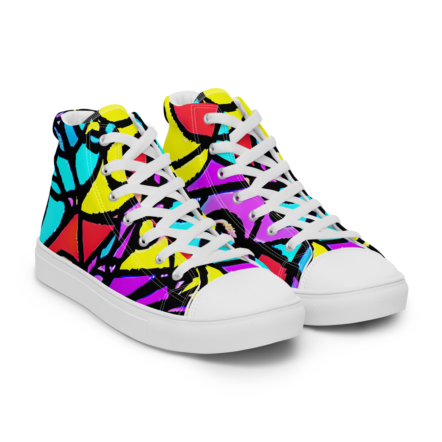 Men's High Top Canvas Shoes - Radiant Chaos